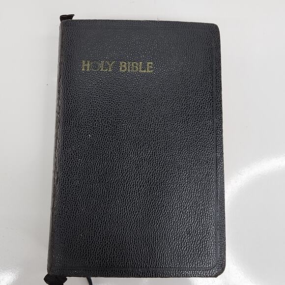 unknown Other - Antique Holy Bible Nelson Self Pronouncing Black Leather 1900s AS IS Need Repair